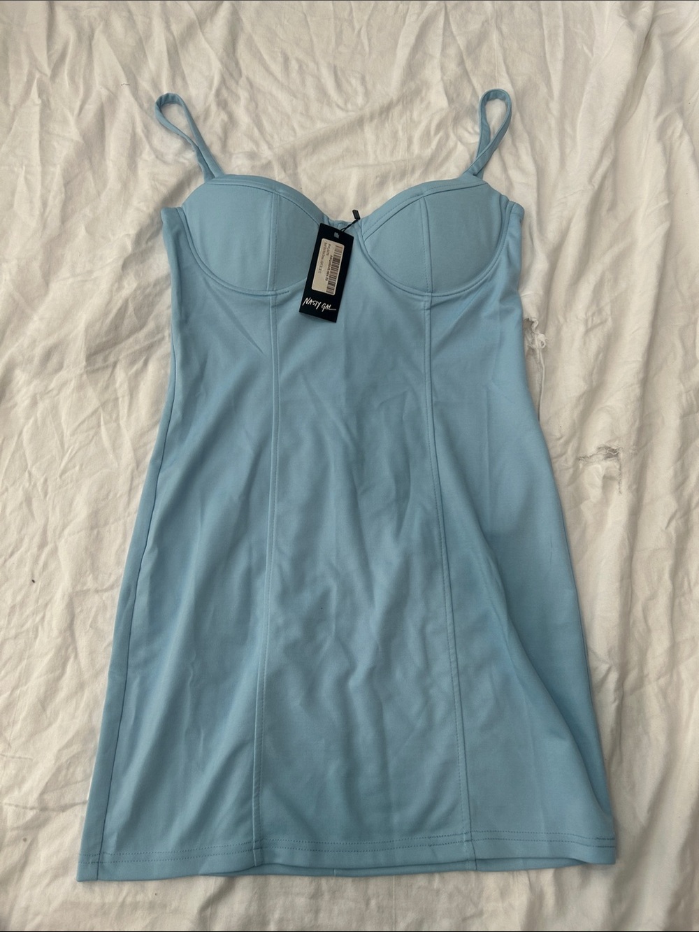 Nasty Gal Powder Blue Bustier Mini Dress